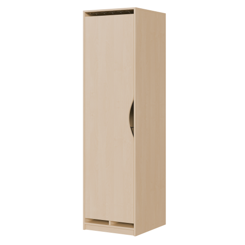 Liegepolsterschrank eintürig, 227 cm hoch, oben 6 Polster, unten Bettzeugfächer