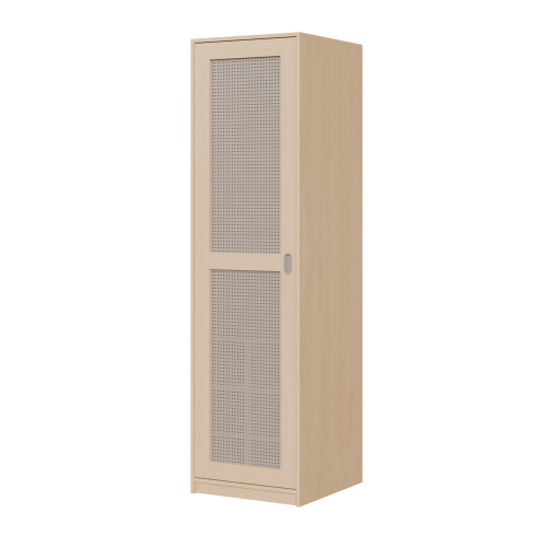 Liegepolsterschrank eintürig, 227 cm hoch, oben 6 Polster, unten Bettzeugfächer